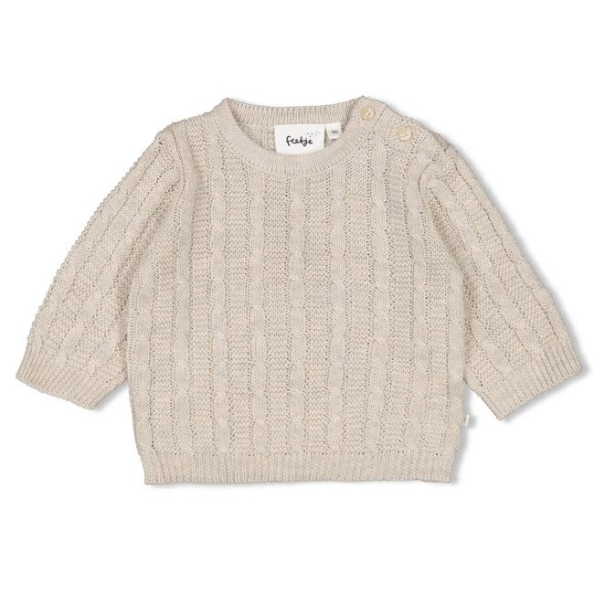 Feetje - Sweater Gebreid Taupe Melange - The Knits