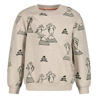 Sturdy Sturdy - Sweater AOP Relaxed Fit Offwhite Melange - Mountain Top