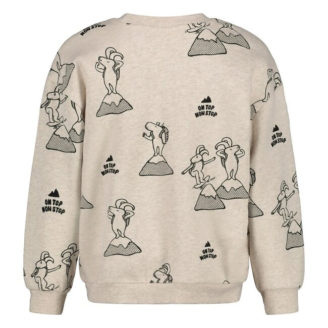 Sturdy - Sweater AOP Relaxed Fit Offwhite Melange - Mountain Top