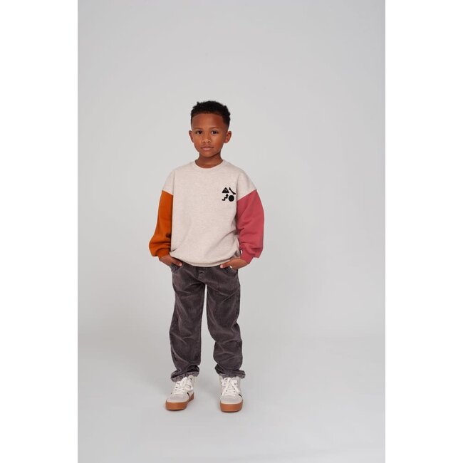 Sturdy - Sweater met Backprint Oversized Offwhite Melange - Mountain Top