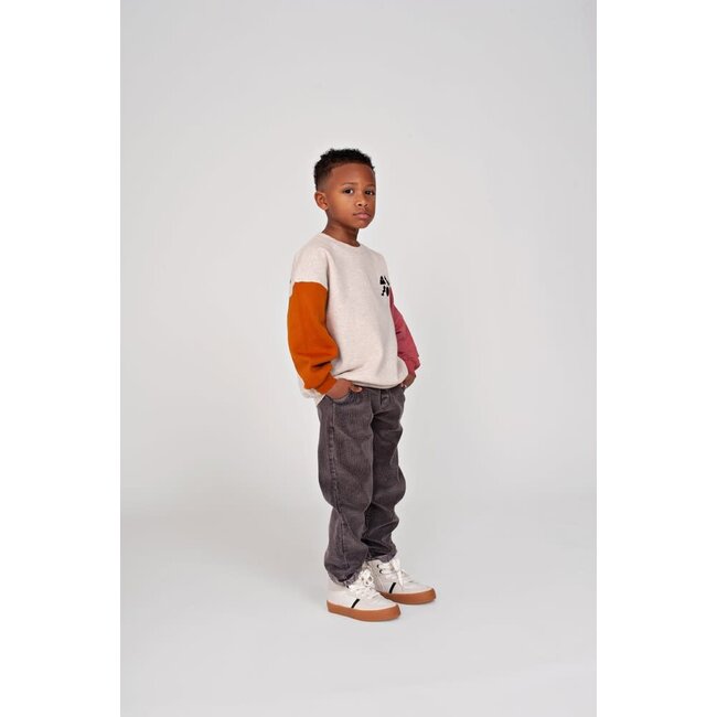 Sturdy - Sweater met Backprint Oversized Offwhite Melange - Mountain Top