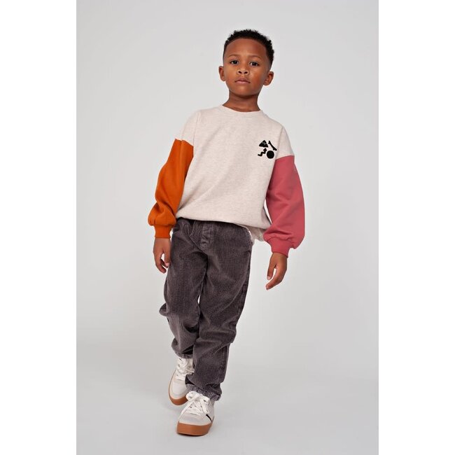 Sturdy - Sweater met Backprint Oversized Offwhite Melange - Mountain Top