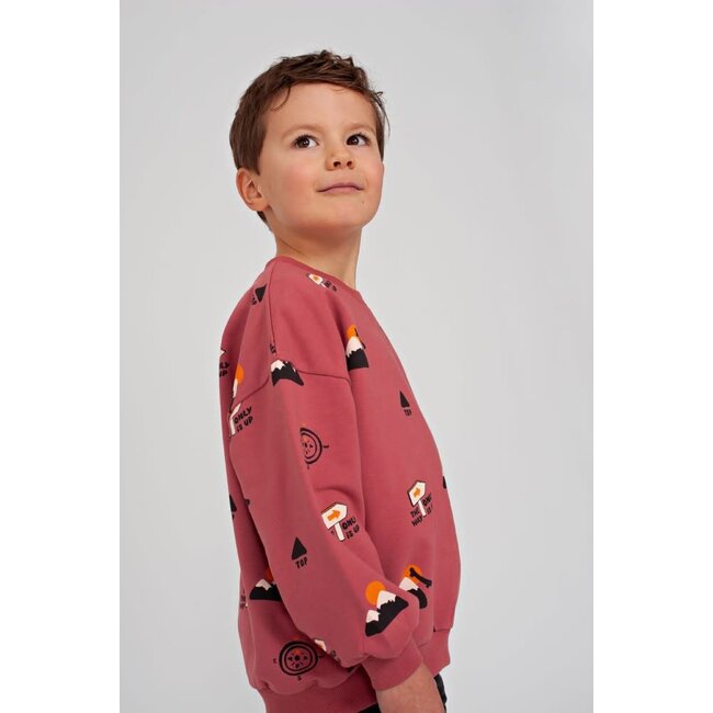Sturdy - Sweater AOP Oversized Rood - Mountain Top