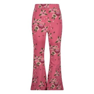 Jubel Jubel - Flared Broek AOP Roze - Moon Flowers