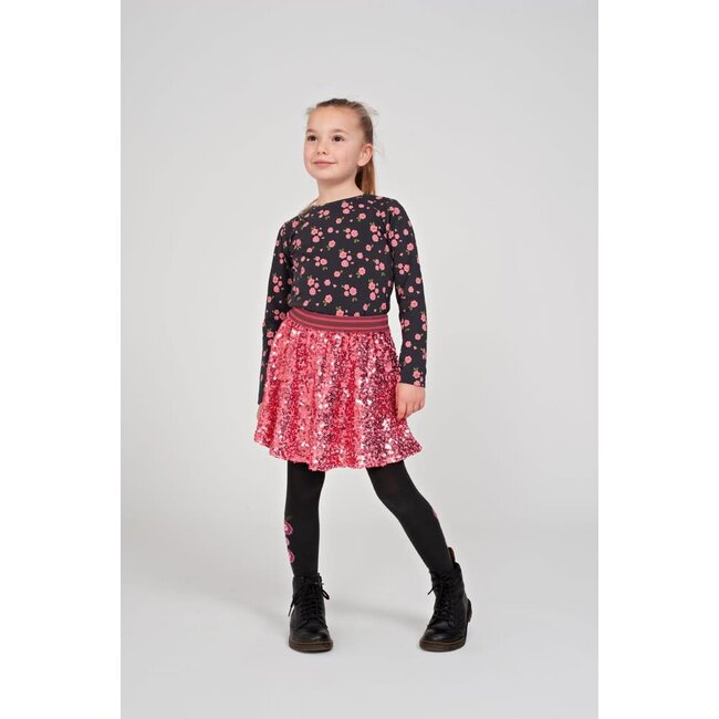 Jubel - Longsleeve AOP Antraciet - Moon Flowers