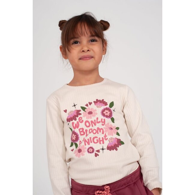 Jubel - Longsleeve Rib Offwhite - Moon Flowers