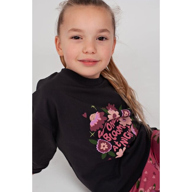 Jubel - Sweater Relaxed Fit Antraciet - Moon Flowers