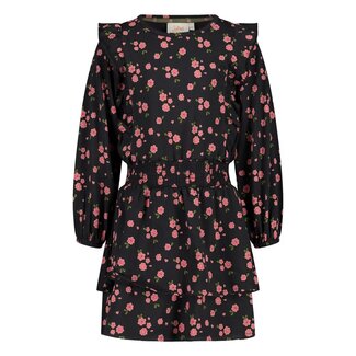 Jubel Jubel - Jurk AOP Antraciet - Moon Flowers