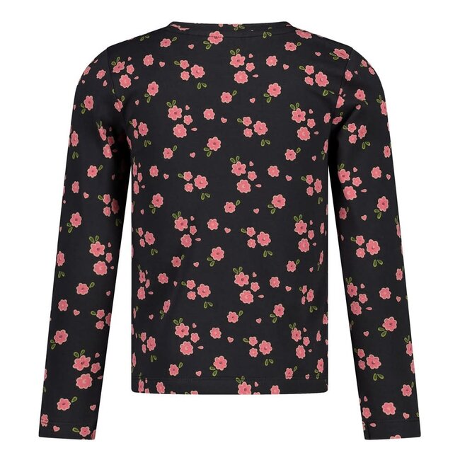 Jubel - Longsleeve AOP Antraciet - Moon Flowers