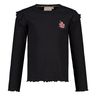 Jubel Jubel - Longsleeve Rib Antraciet - Moon Flowers