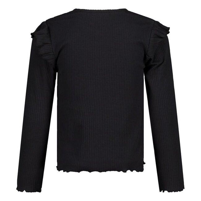 Jubel - Longsleeve Rib Antraciet - Moon Flowers