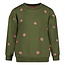 Jubel - Sweater met Borduursels Olijf - Moon Flowers