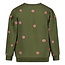 Jubel - Sweater met Borduursels Olijf - Moon Flowers