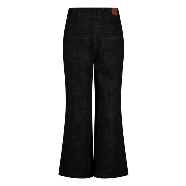 Jubel - Jeans Wide Leg AOP Antraciet - Moon Flowers