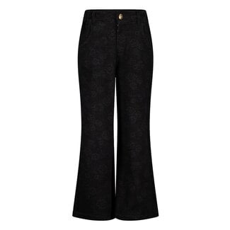 Jubel Jubel - Jeans Wide Leg AOP Antraciet - Moon Flowers