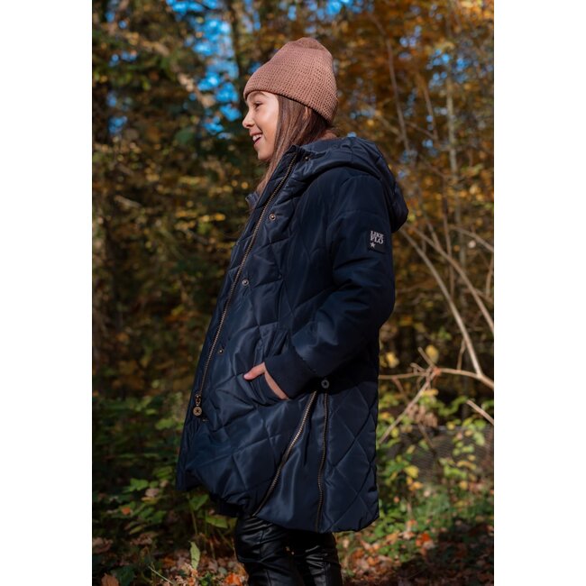 Like Flo - Midi Hooded Jacket Arinda - Navy