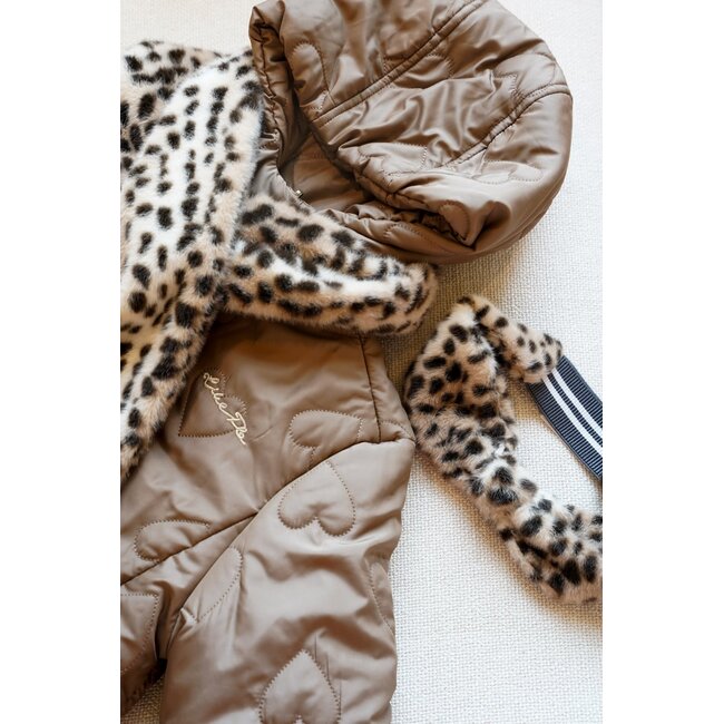 Like Flo - Reversible Midi Hooded Jacket Anna - Choco