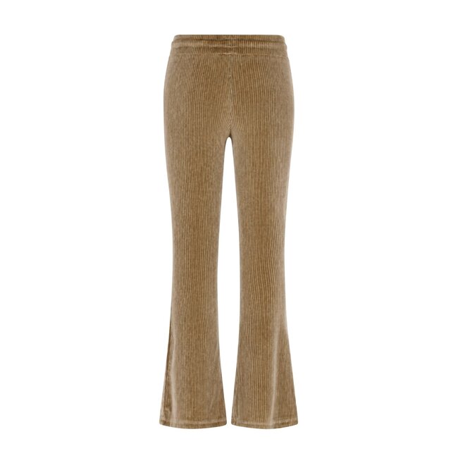 Like Flo - Velvet Glitter Flared Pants Femke - Taupe