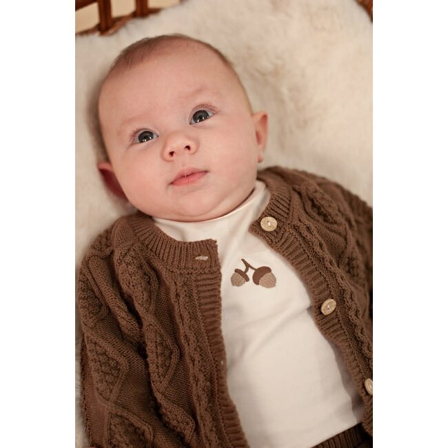 Feetje - Vestje Gebreid Cable-Knit Bruin - The Knits