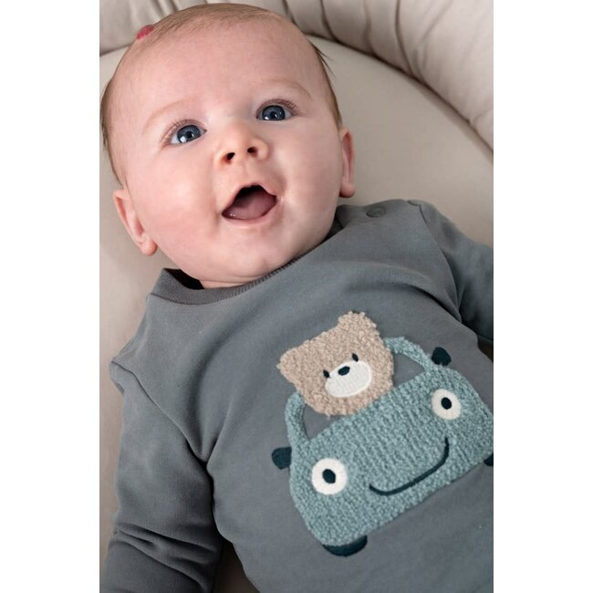 Feetje - Sweater Zeegroen - Beep Beep