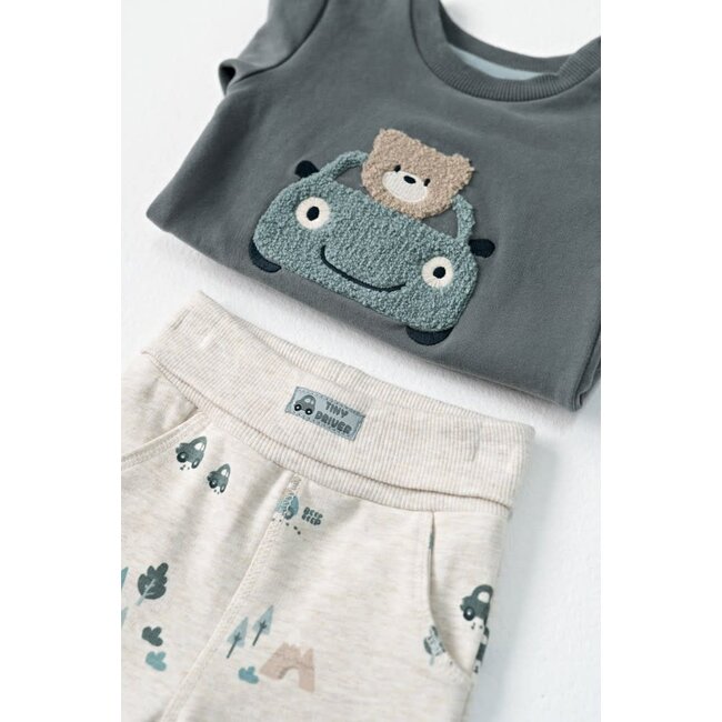 Feetje - Sweater Zeegroen - Beep Beep
