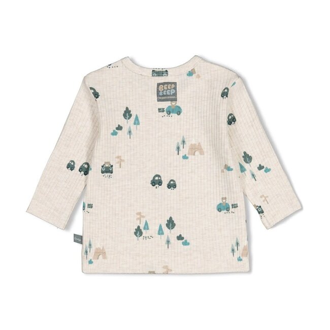 Feetje - Longsleeve Rib AOP Offwhite Melange - Beep Beep