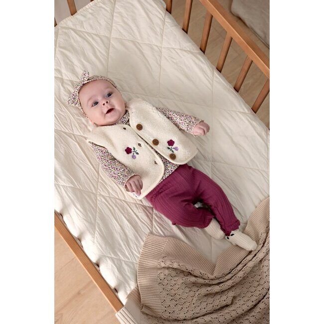 Feetje - Teddy Gilet met Borduursels Creme - Afternoon Tea
