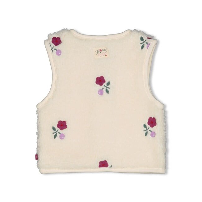 Feetje - Teddy Gilet met Borduursels Creme - Afternoon Tea