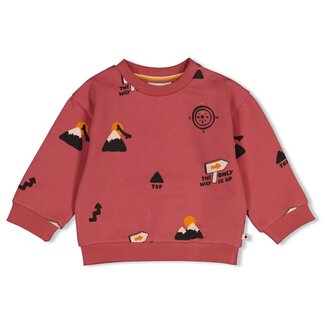 Feetje Feetje - Sweater AOP Oversized Rood - Mountain Top