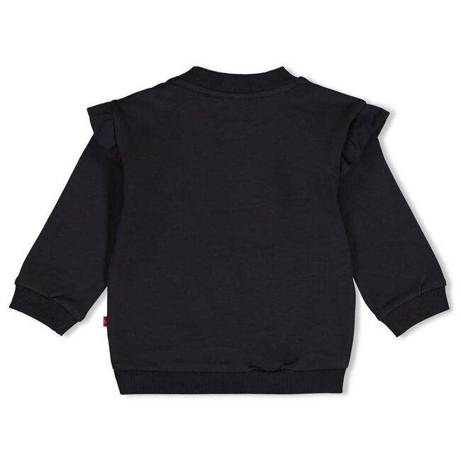Feetje - Sweater Oversized Antraciet - Moon Flowers