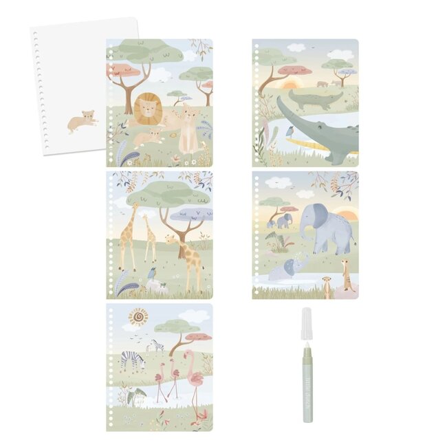 Little Dutch - Waterkleurboek Safari Friends Jim
