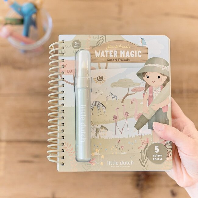 Little Dutch - Waterkleurboek Safari Friends Rosa
