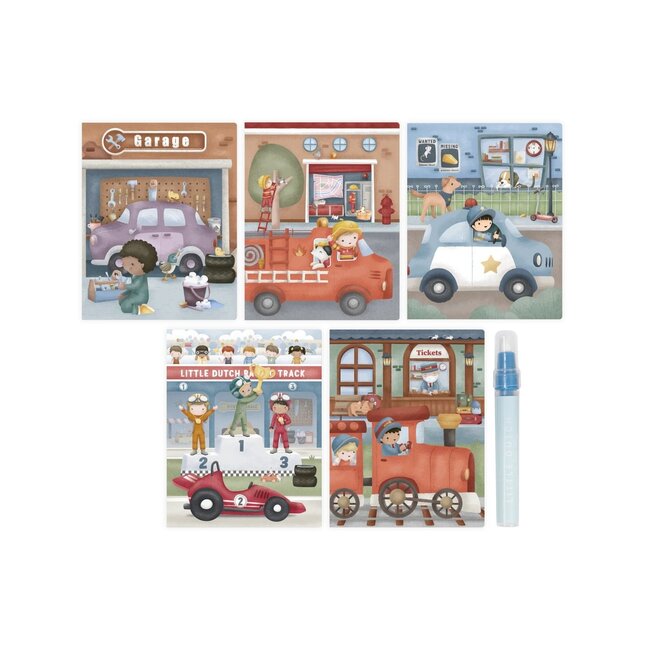 Little Dutch - Waterkleurboek Voertuigen
