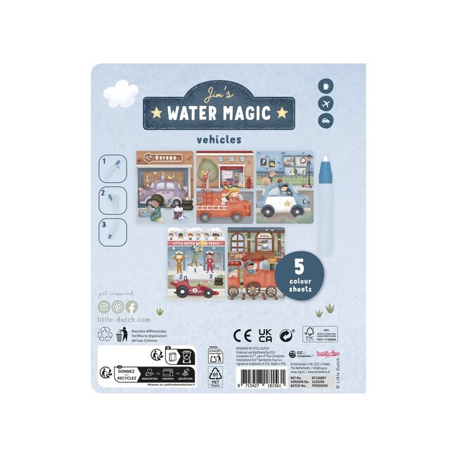 Little Dutch - Waterkleurboek Voertuigen