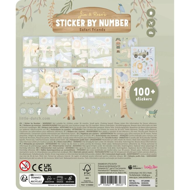 Little Dutch - Stickerboek op Nummer - Rosa