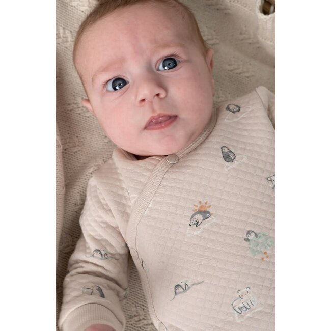 Feetje - Overslagshirt AOP Zand - Penguin Cuddles