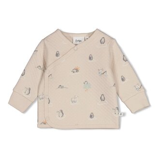 Feetje Feetje - Overslagshirt AOP Zand - Penguin Cuddles