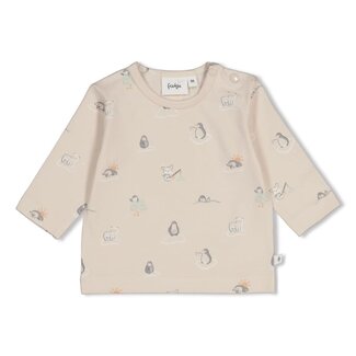 Feetje Feetje - Longsleeve AOP Zand - Penguin Cuddles