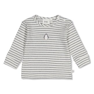 Feetje Feetje - Longsleeve Rib met Streep Antraciet Melange - Penguin Cuddles
