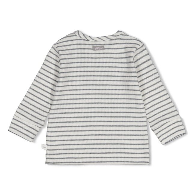 Feetje - Longsleeve Rib met Streep Antraciet Melange - Penguin Cuddles