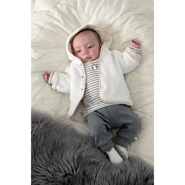 Feetje - Omkeerbaar Teddy Jasje met Capuchon Offwhite - Penguin Cuddles