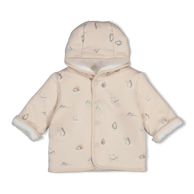 Feetje - Omkeerbaar Teddy Jasje met Capuchon Offwhite - Penguin Cuddles