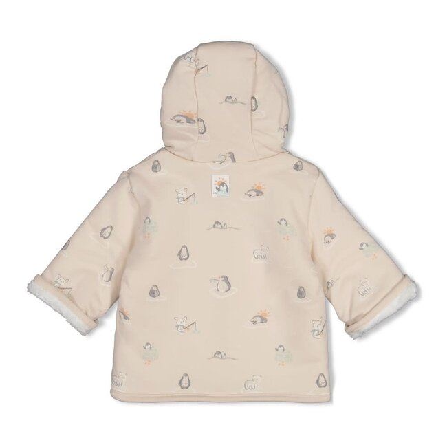 Feetje - Omkeerbaar Teddy Jasje met Capuchon Offwhite - Penguin Cuddles