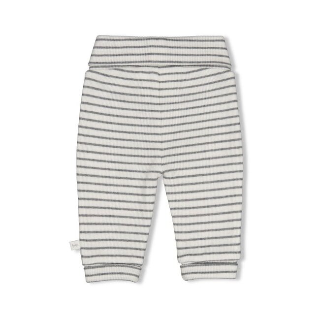 Feetje - Broek Rib met Streep Antraciet Melange - Penguin Cuddles
