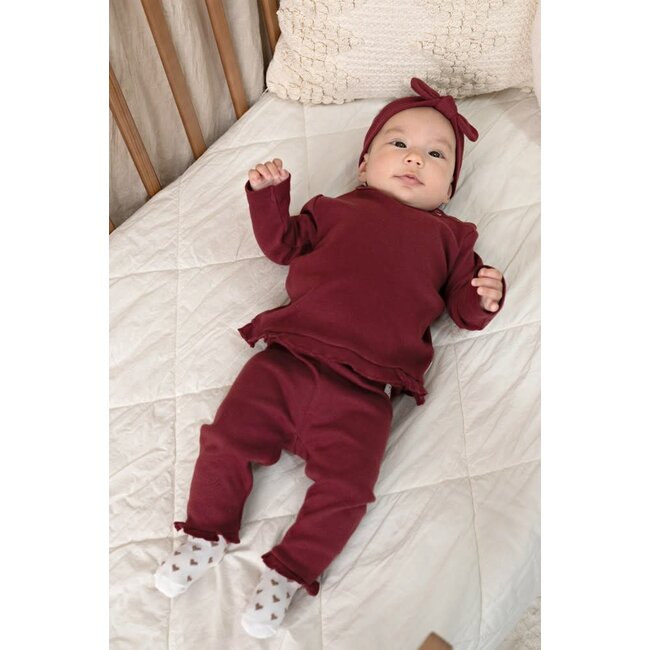 Feetje - Longsleeve Pointelle Rib Bordeaux - My Little Love