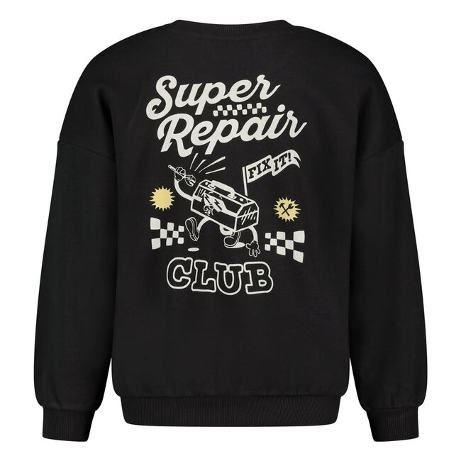 Sturdy - Sweater met Backprint Oversized Antraciet - Fix It