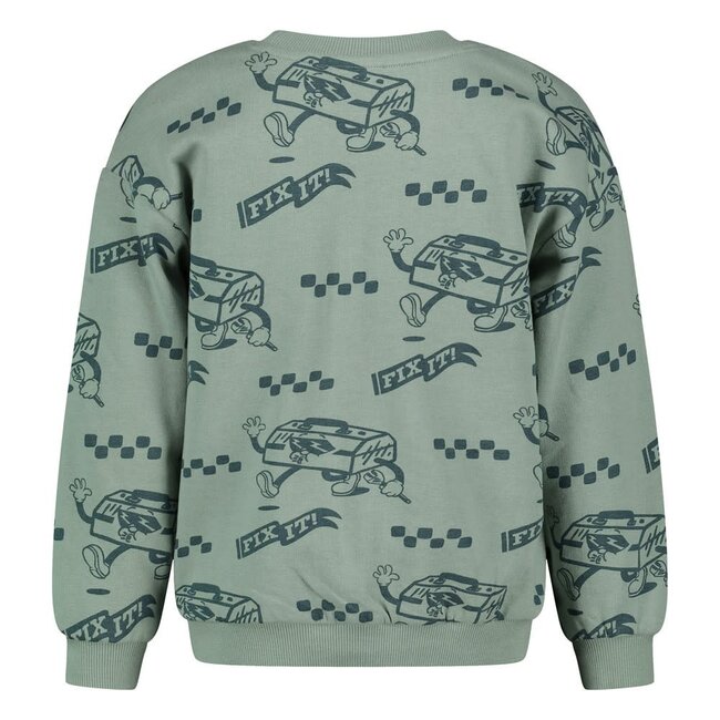 Sturdy - Sweater AOP Relaxed Fit Jade Groen - Fix It