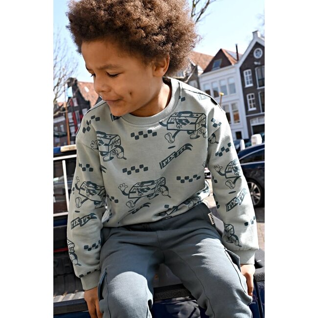 Sturdy - Sweater AOP Relaxed Fit Jade Groen - Fix It