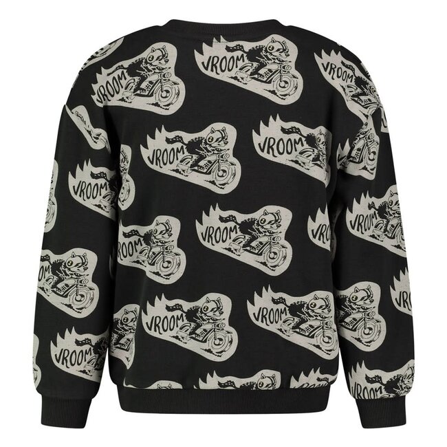Sturdy - Sweater AOP Relaxed Fit Antraciet - Fix It