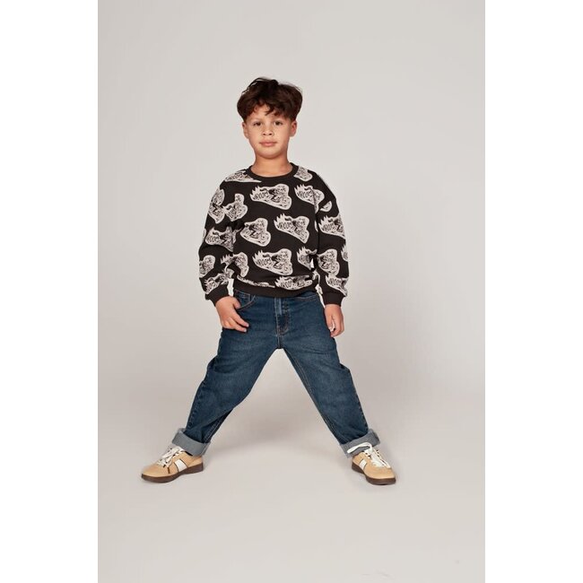 Sturdy - Sweater AOP Relaxed Fit Antraciet - Fix It